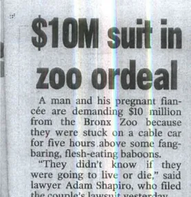 $10M suit in zoo ordeal — New York Post