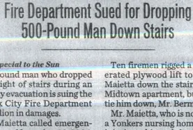 Fire Dept. sued for dropping 500-lb man — The Sun
